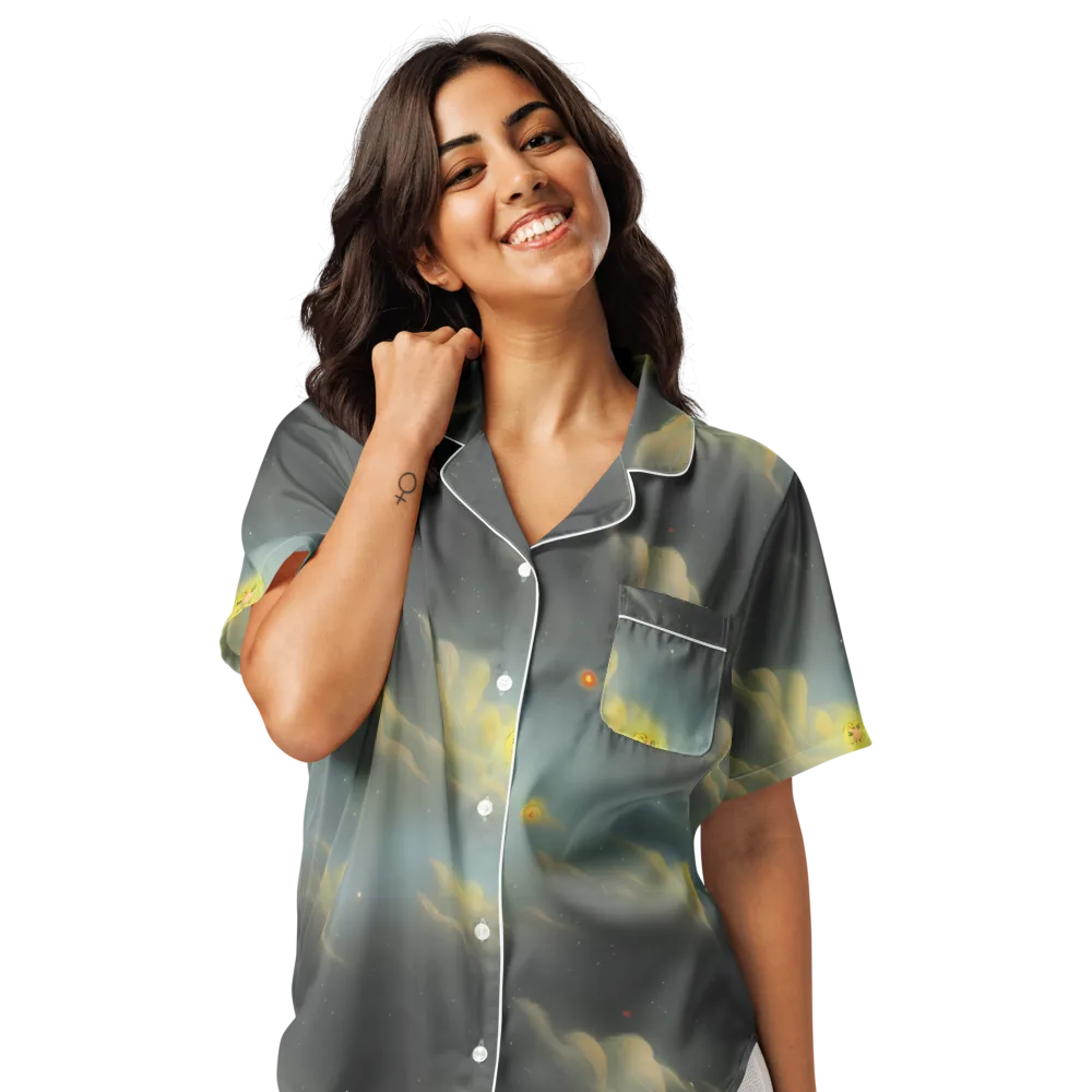 Dreamy Ascent on Women's Short Sleeve Pajama Top — Front