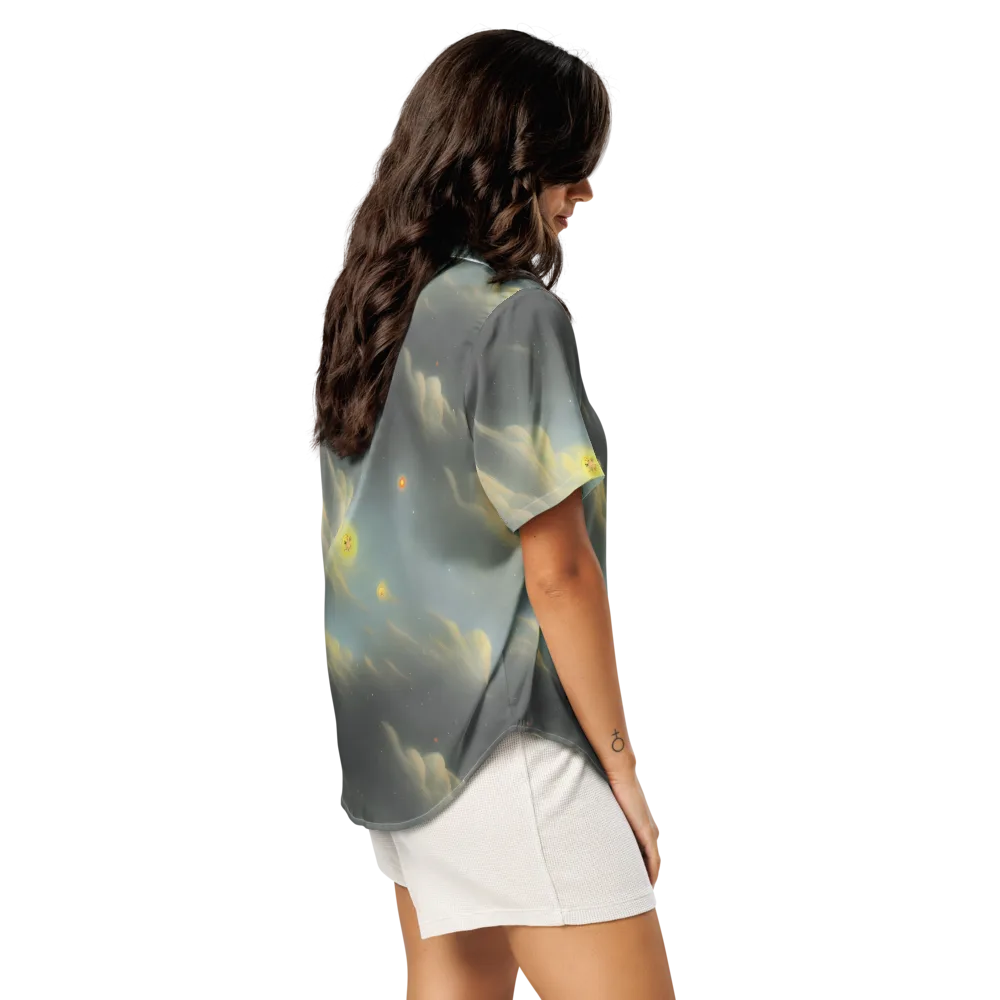 Dreamy Ascent on Women's Short Sleeve Pajama Top — Right Back
