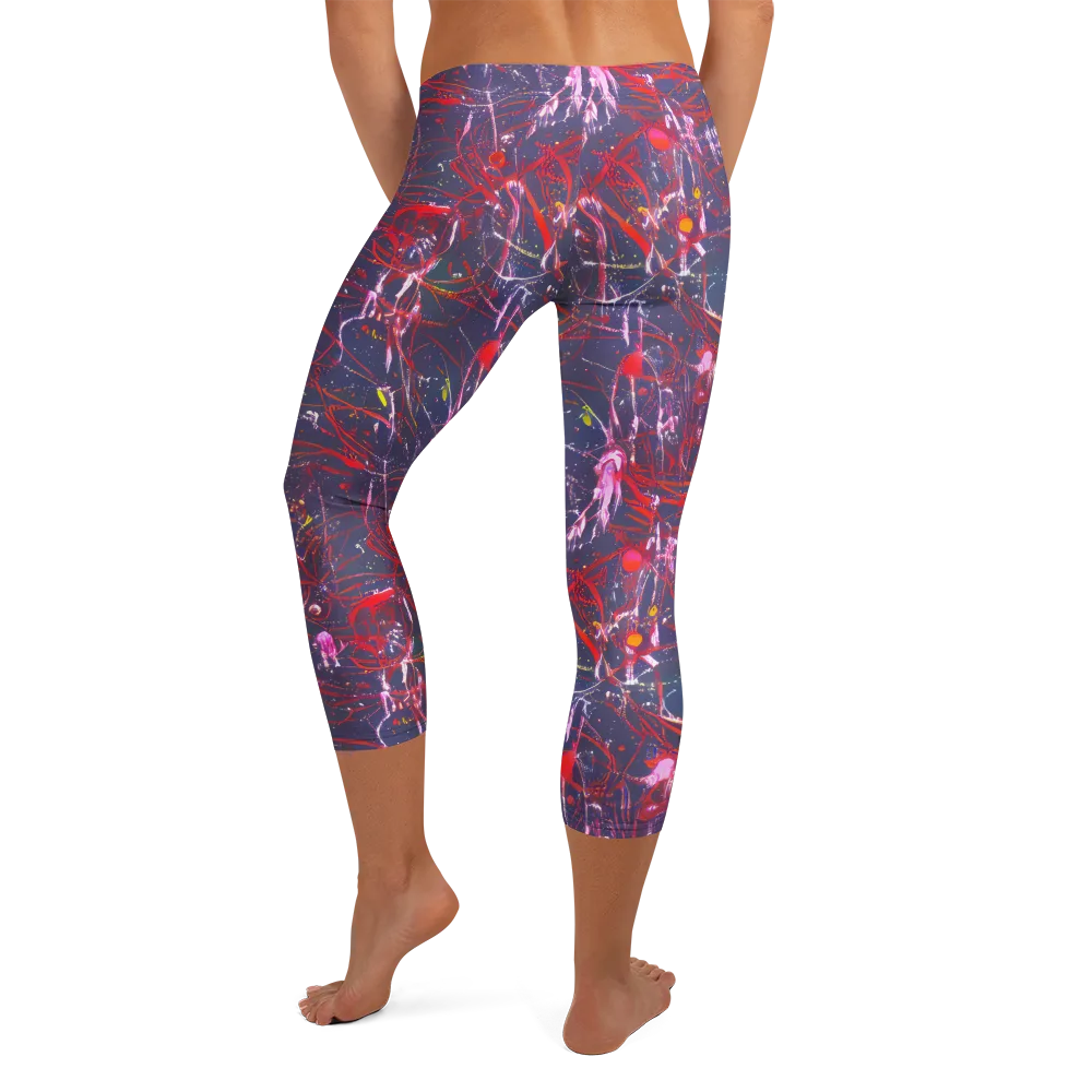 Crimson Circuit on Capri Leggings — Back