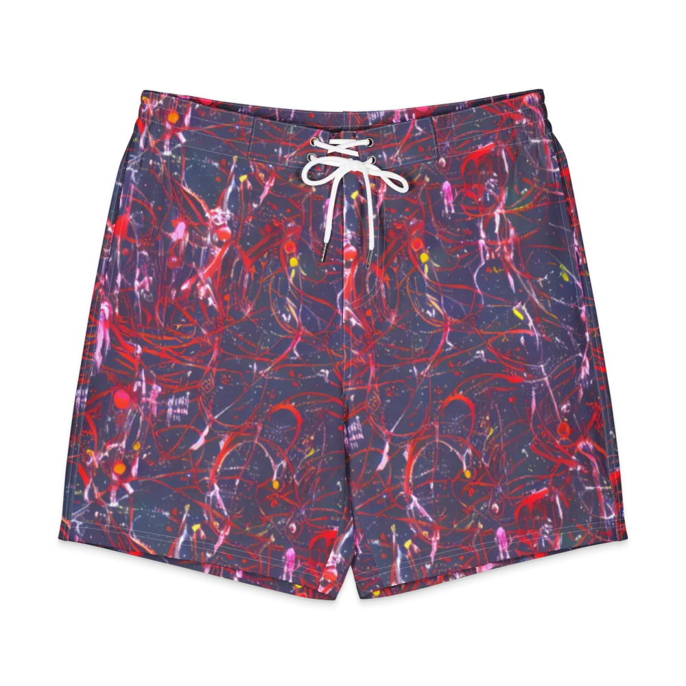 Crimson Circuit on Men's Board Shorts — Front