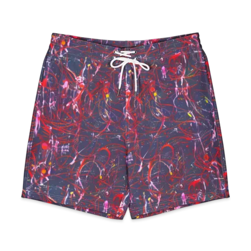 Crimson Circuit on a Men's Board Shorts