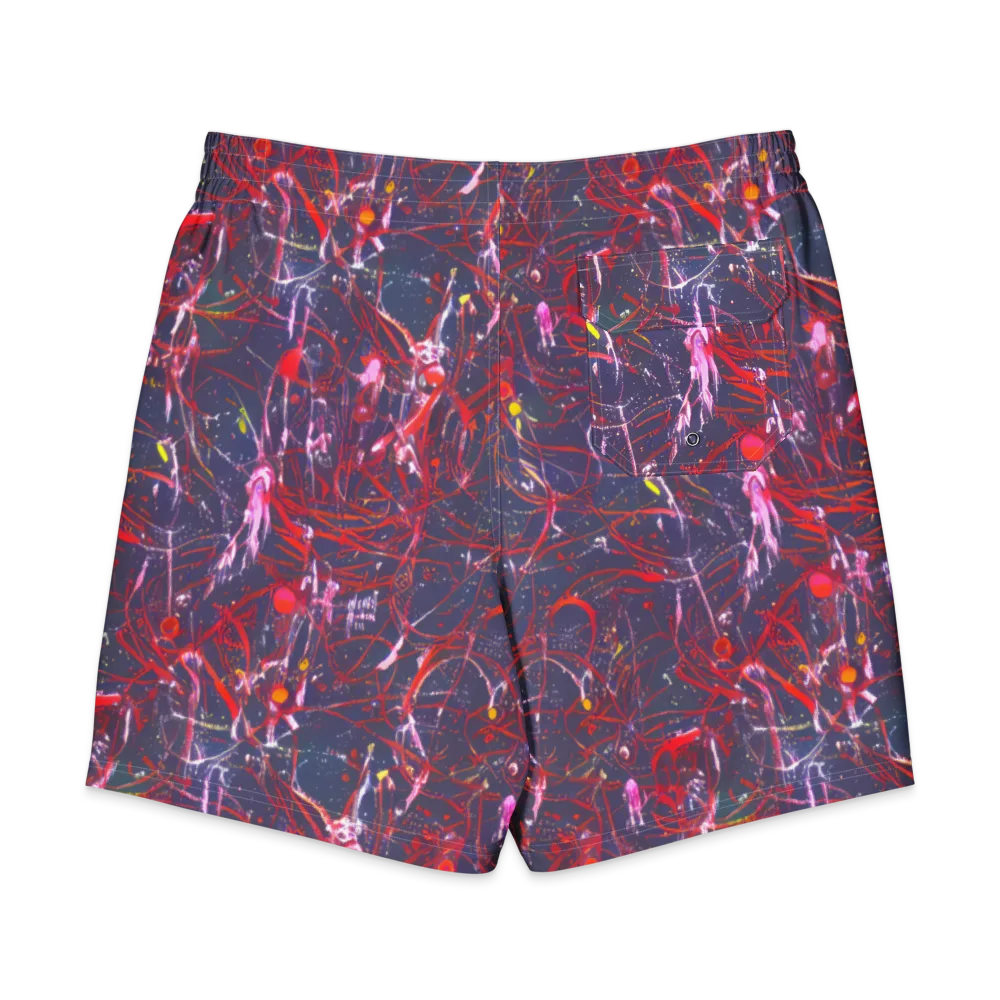 Crimson Circuit on Men's Board Shorts — Back