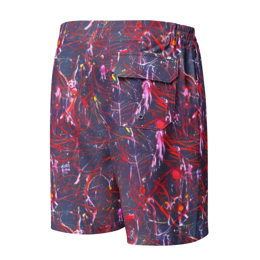 Crimson Circuit on Men's Board Shorts — Back