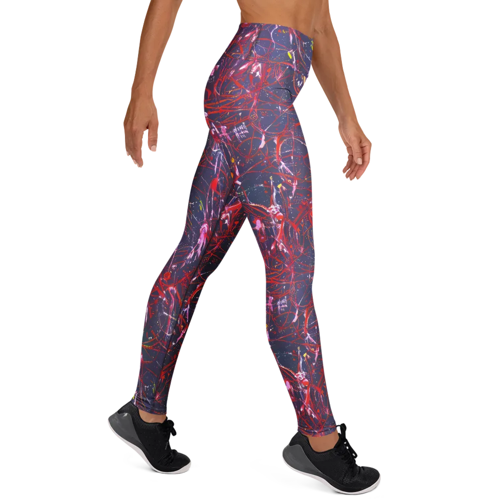 Crimson Circuit on Yoga Leggings — Right