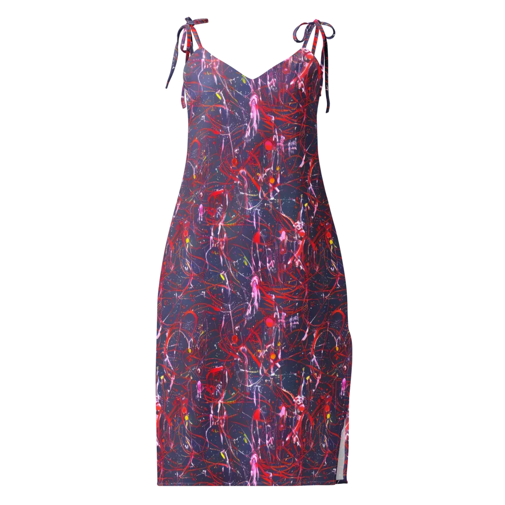Crimson Circuit on Slip Dress — Front
