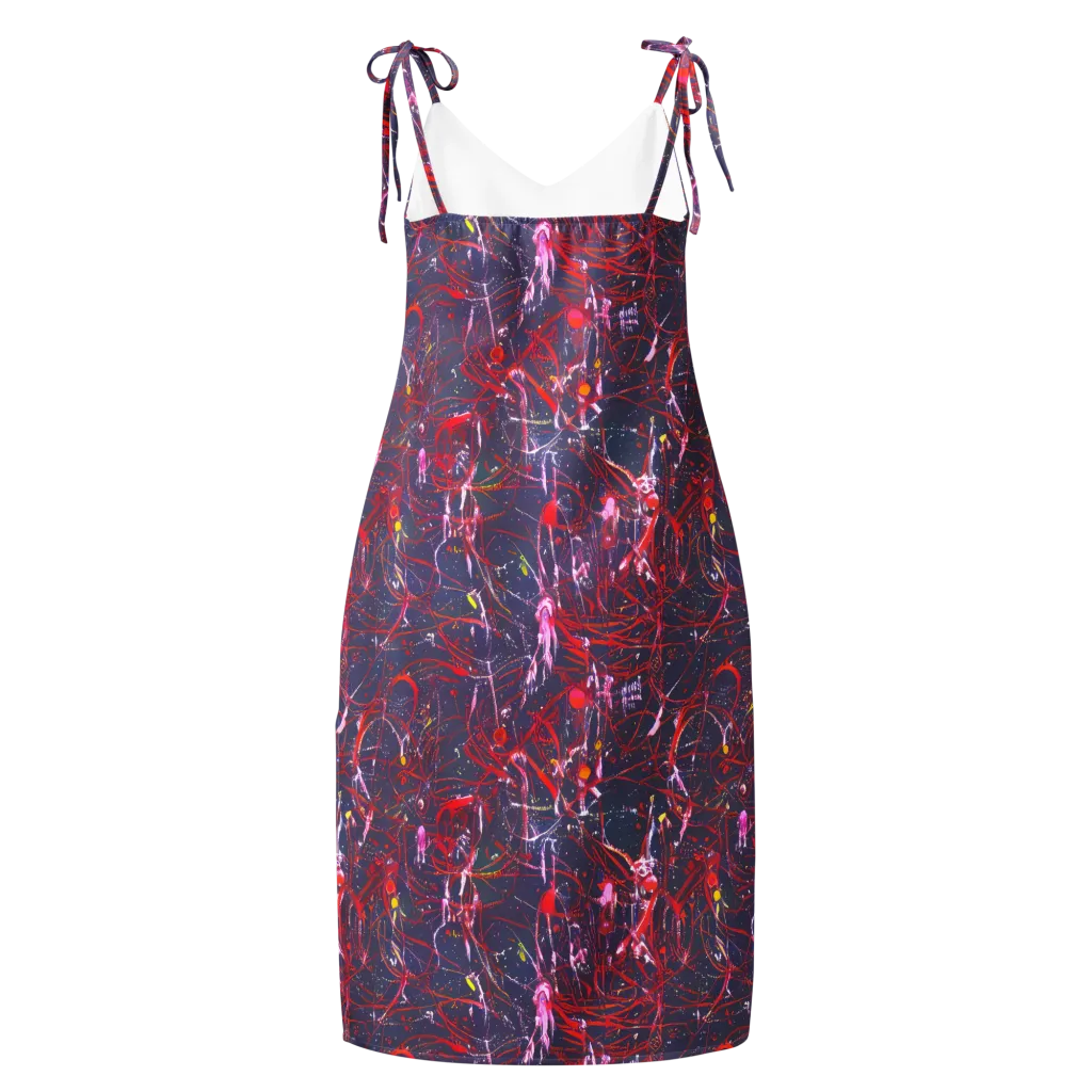 Crimson Circuit on Slip Dress — Back