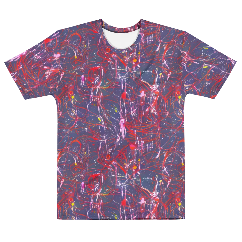 Crimson Circuit on Men's Cotton Crew Neck T-Shirt — Front