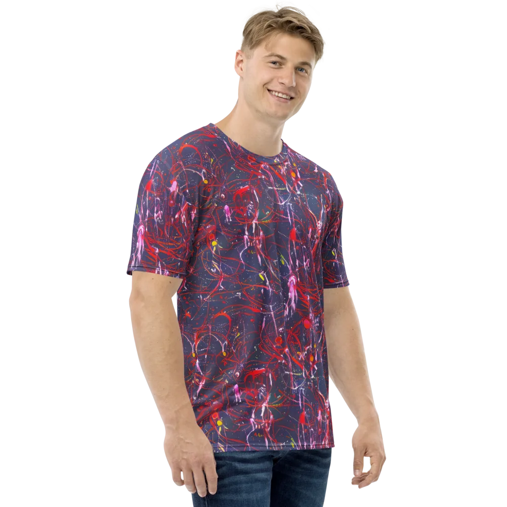 Crimson Circuit on Men's Crew Neck T-Shirt — Right