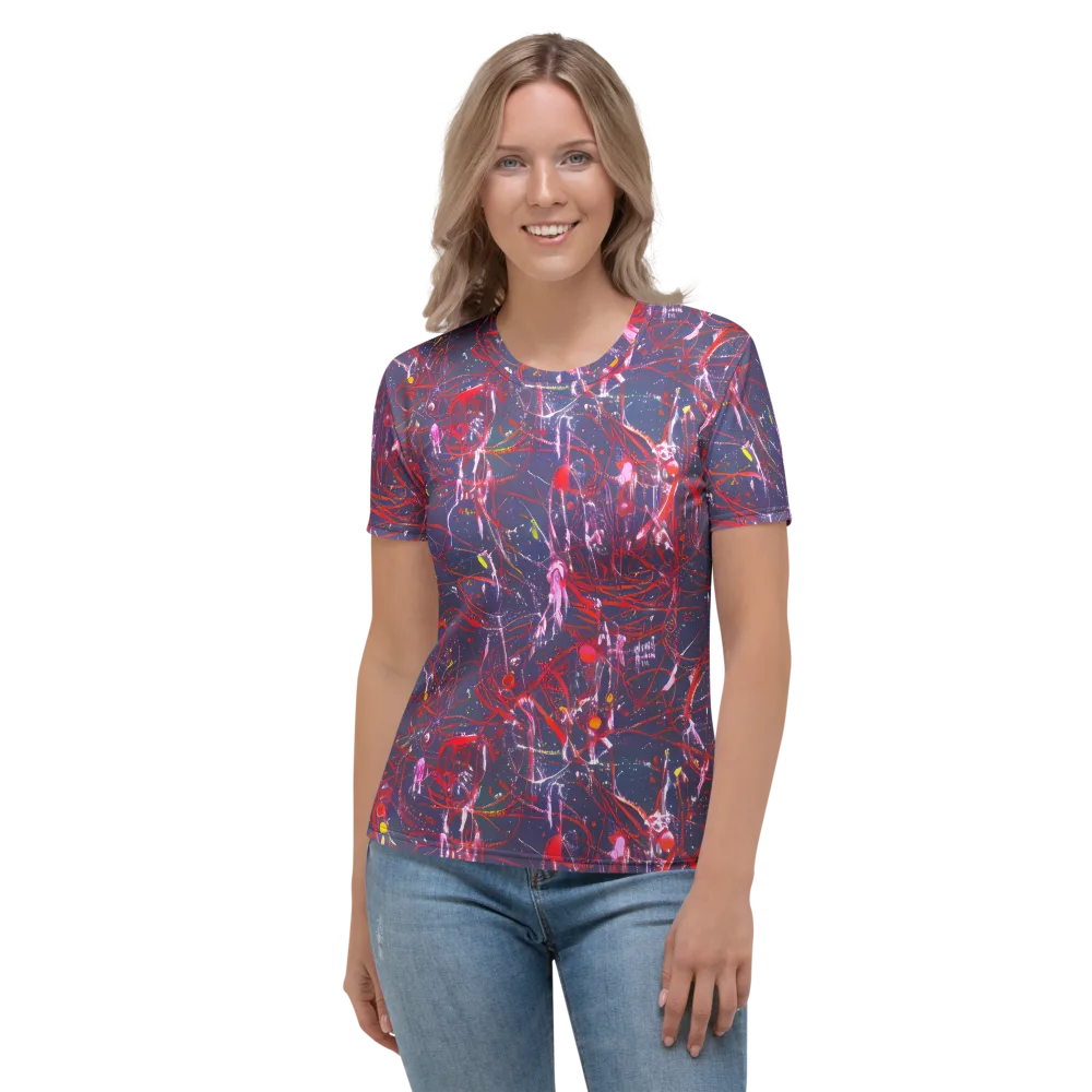 Crimson Circuit on Women's Crew Neck T-Shirt — Front