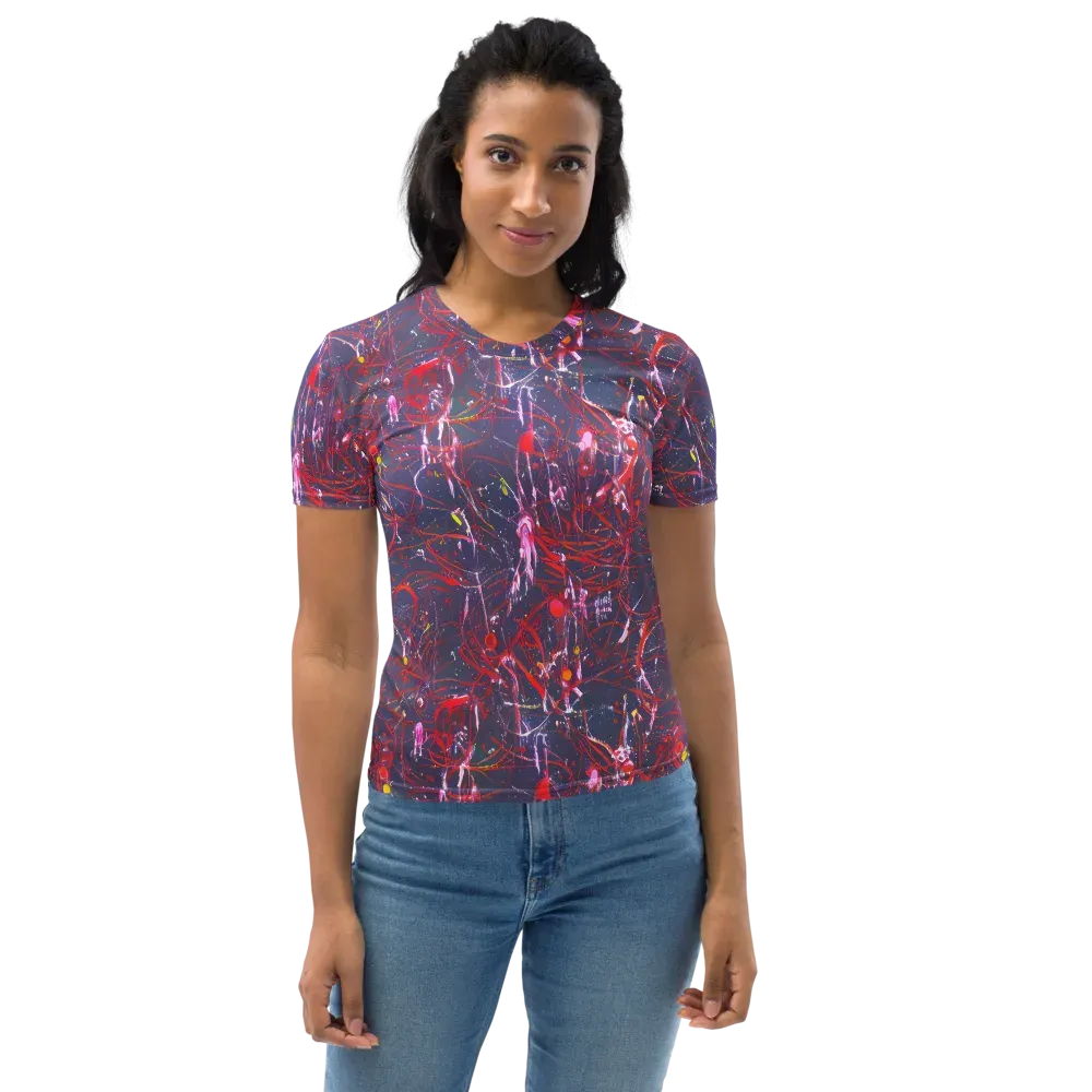 Crimson Circuit on Women's Crew Neck T-Shirt — Front