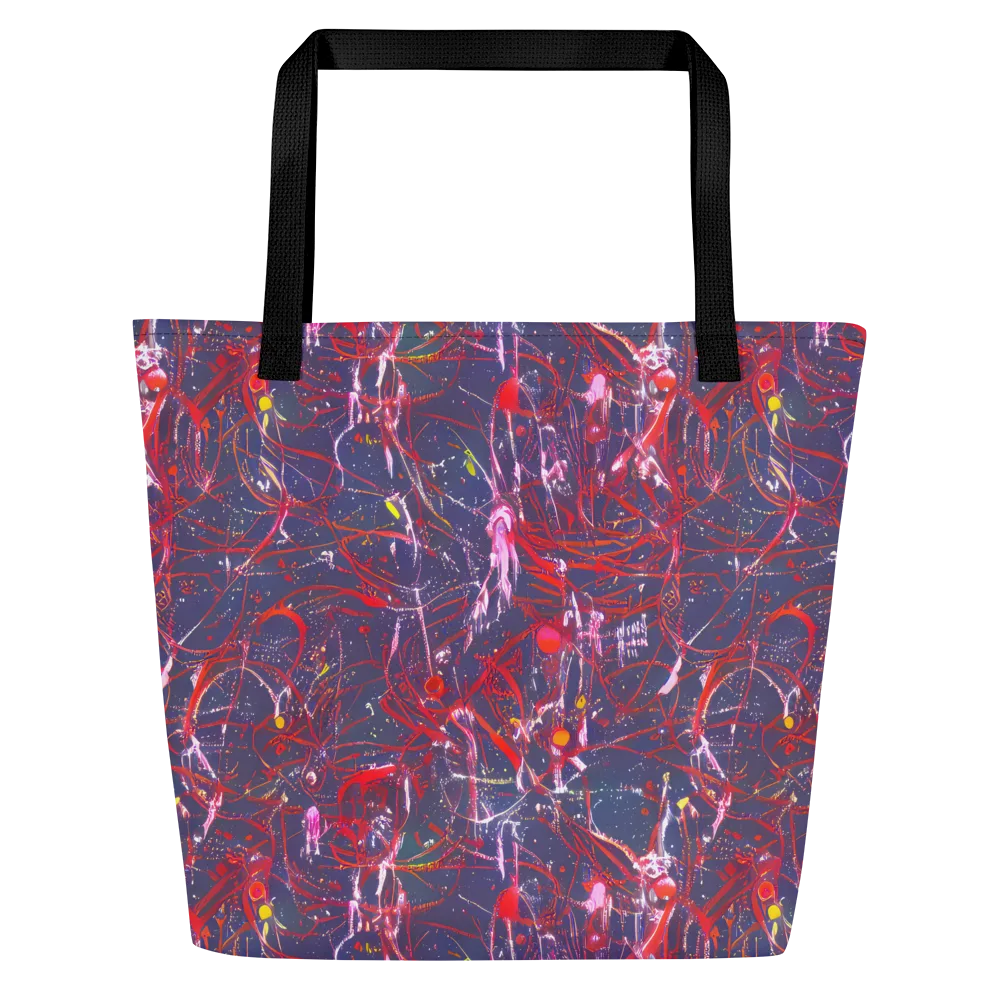 Crimson Circuit on Large Tote Bag W/ Pocket — Front