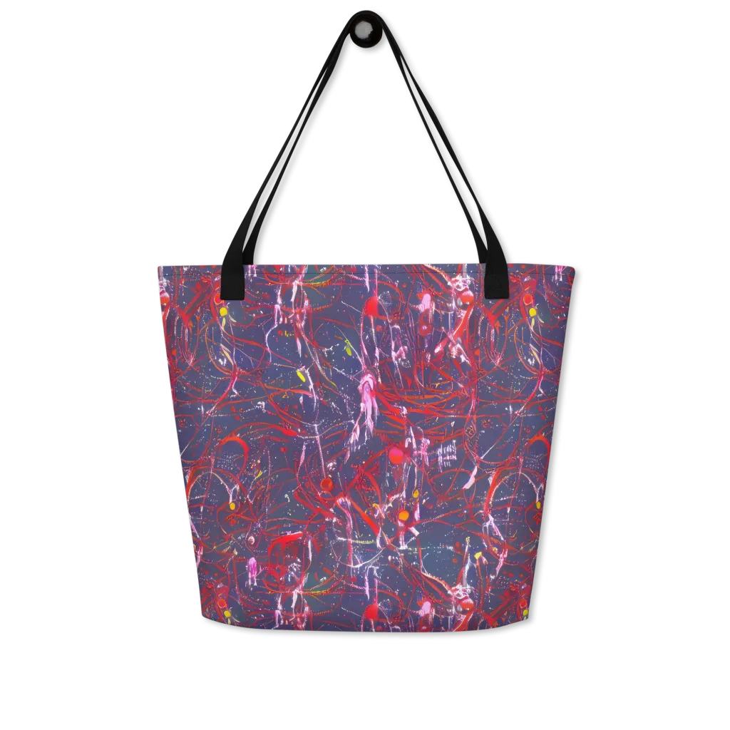 Crimson Circuit on Large Tote Bag W/ Pocket — Front