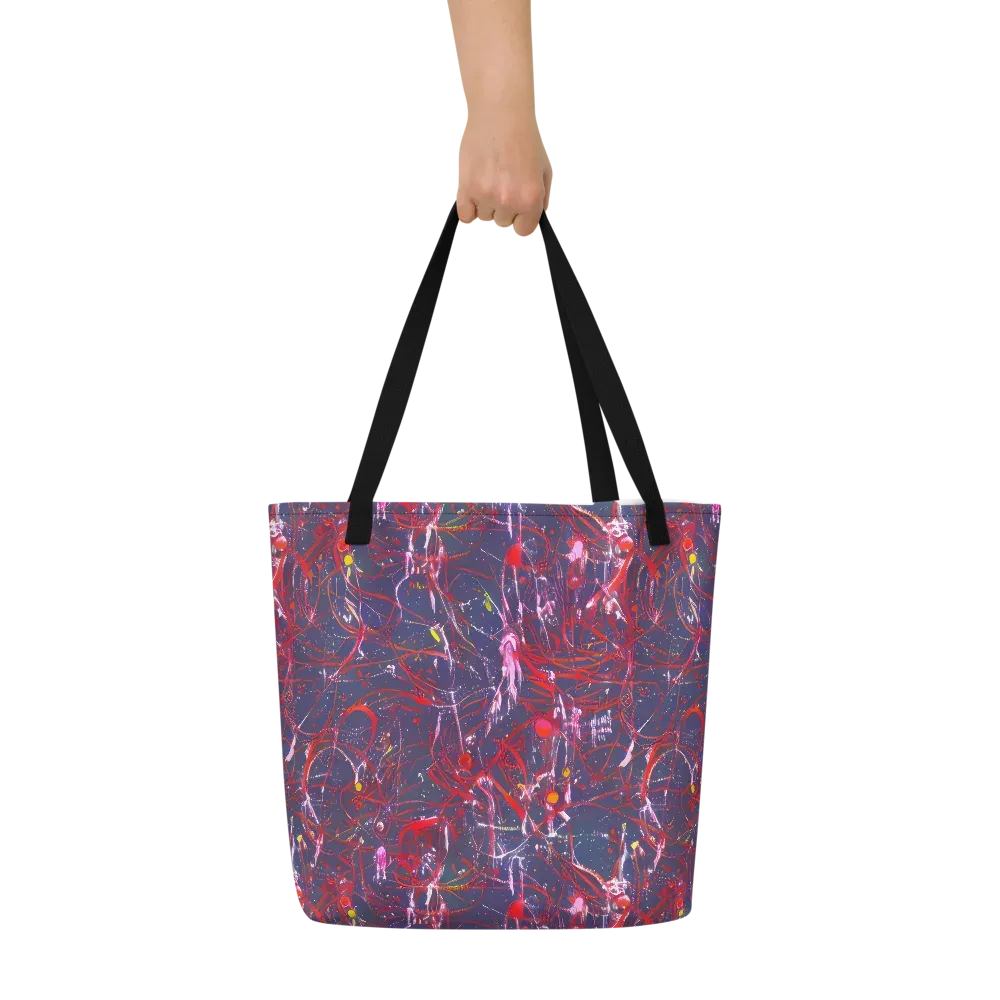 Crimson Circuit on Large Tote Bag W/ Pocket — Front