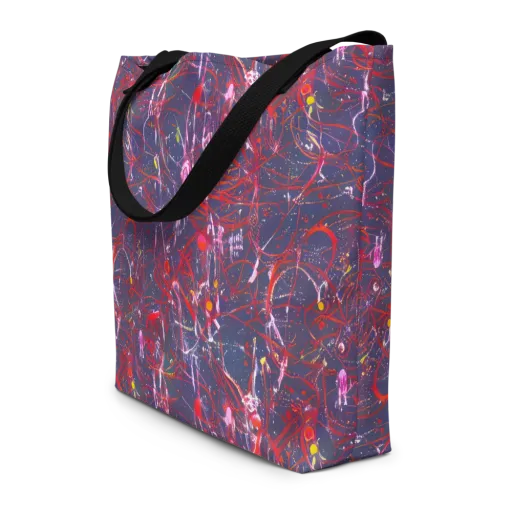 Crimson Circuit on a Large Tote Bag W/ Pocket