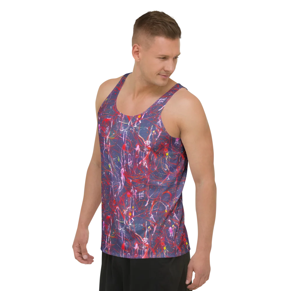 Crimson Circuit on Men's Tank Top — Left Front