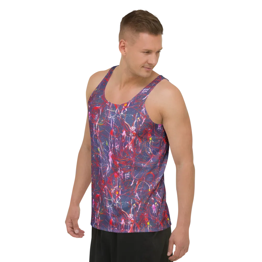Crimson Circuit on Men's Tank Top — Left Front