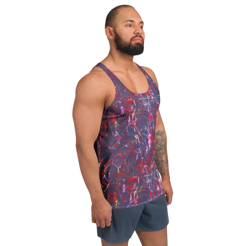 Crimson Circuit on Men's Tank Top — Right Front