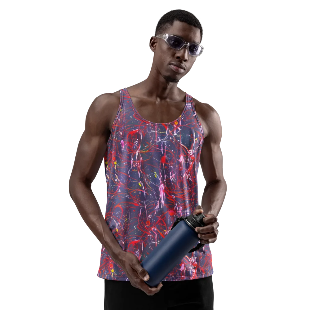 Crimson Circuit on Men's Tank Top — Front