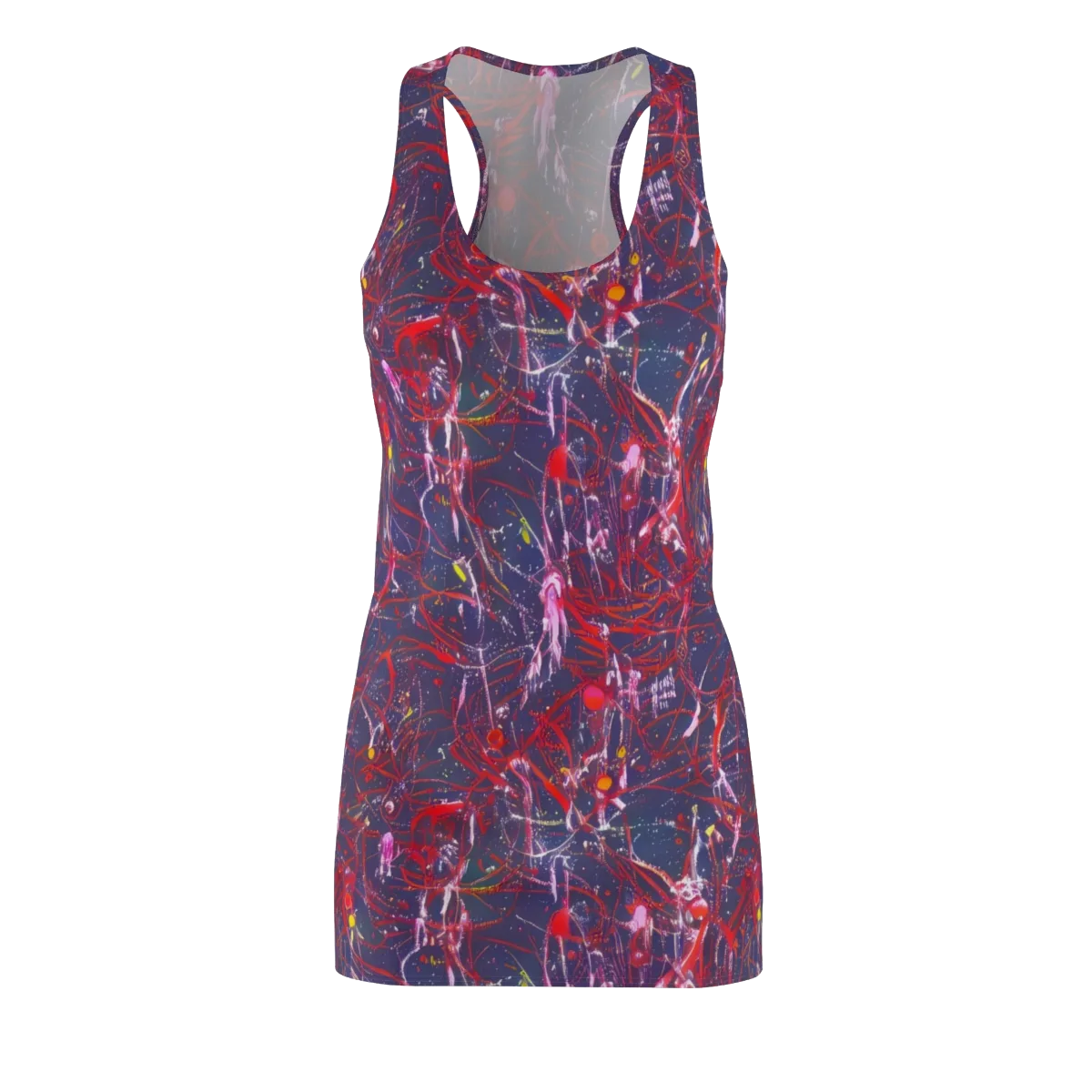 Crimson Circuit on Racerback Dress — Front