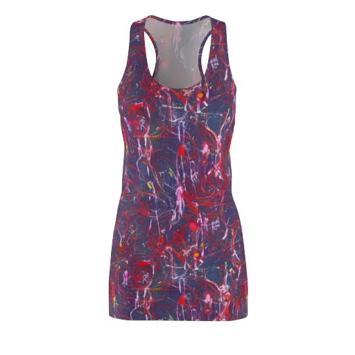 Crimson Circuit on a Racerback Dress