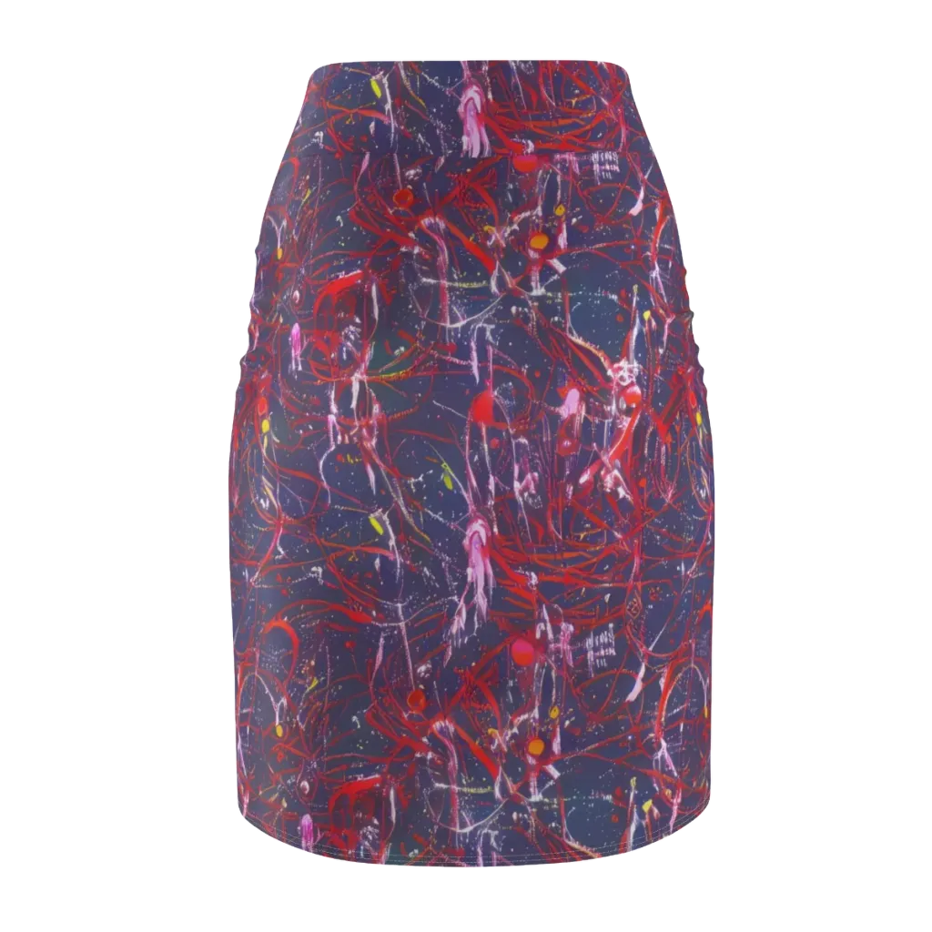 Crimson Circuit on Pencil Skirt — Back