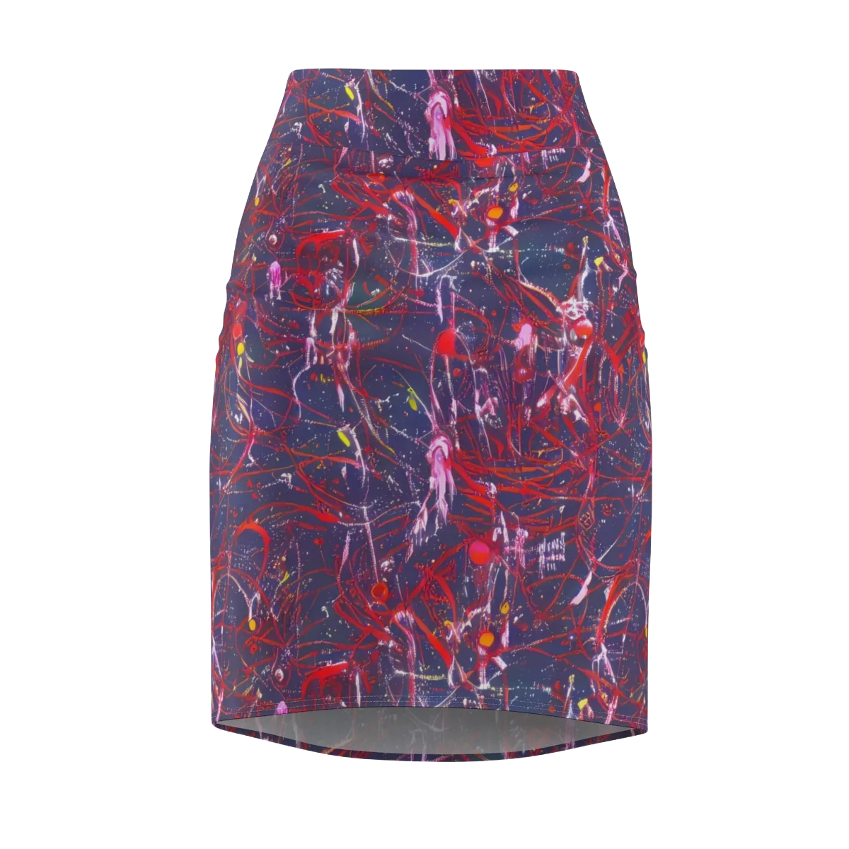 Crimson Circuit on Pencil Skirt — Front