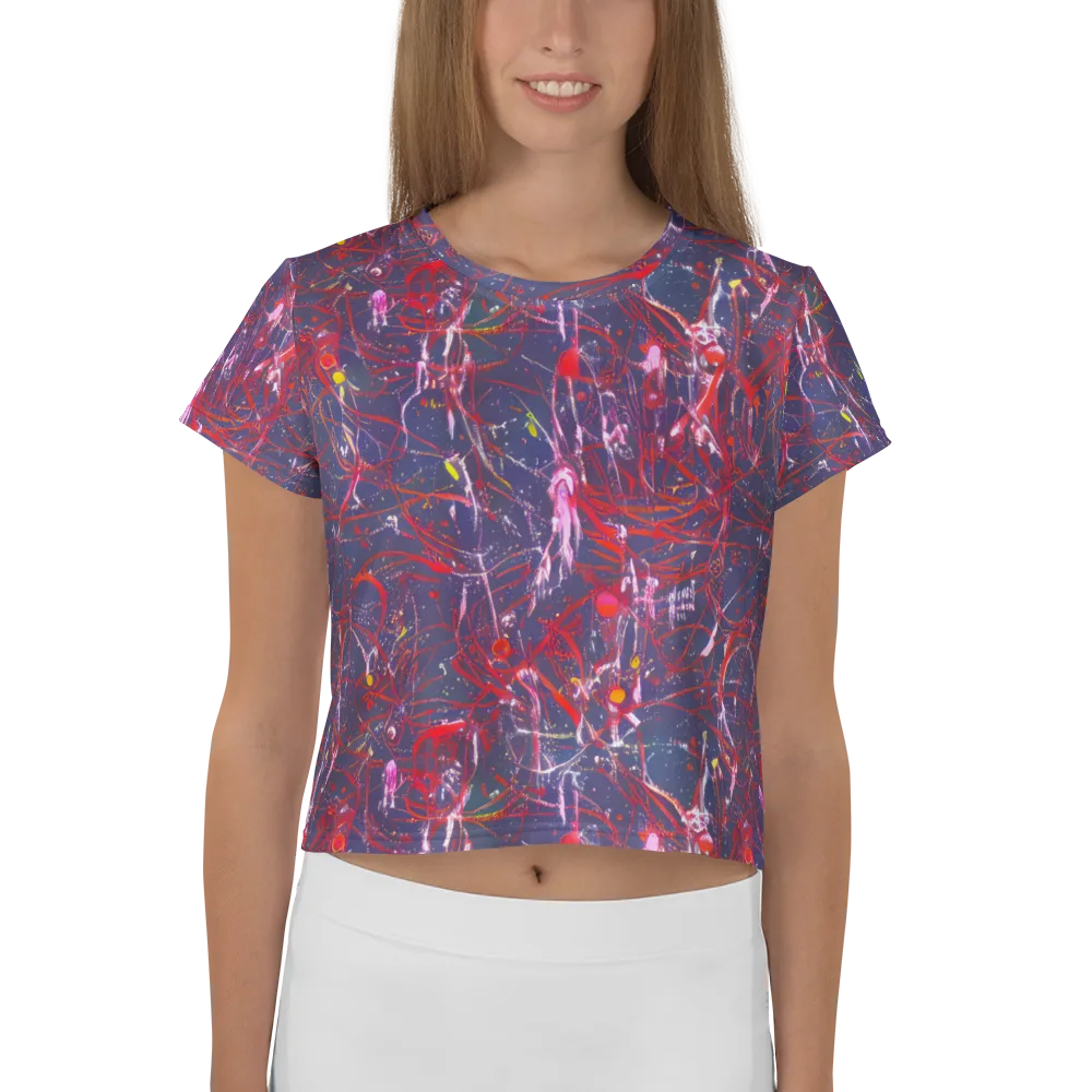 Crimson Circuit on Crop Tee — Front