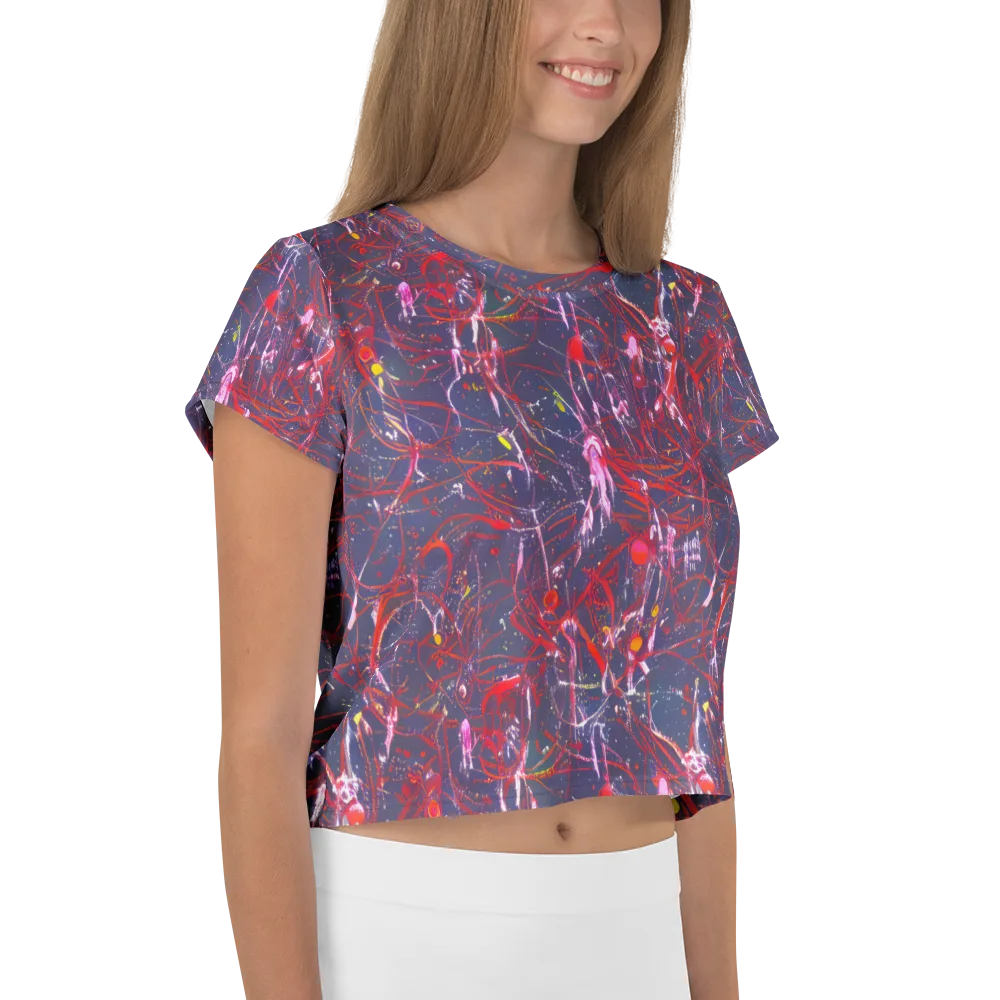 Crimson Circuit on Crop Tee — Right