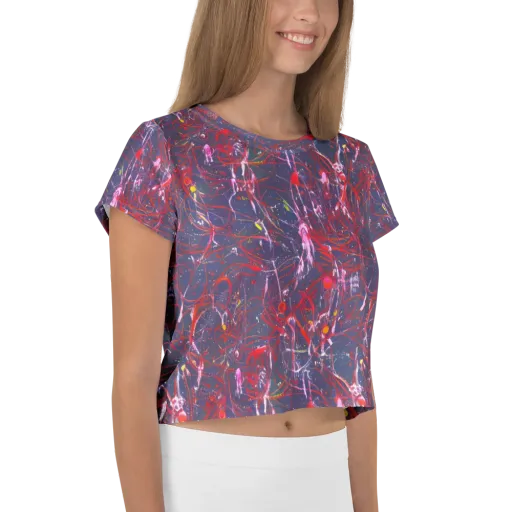 Crimson Circuit on a Crop Tee