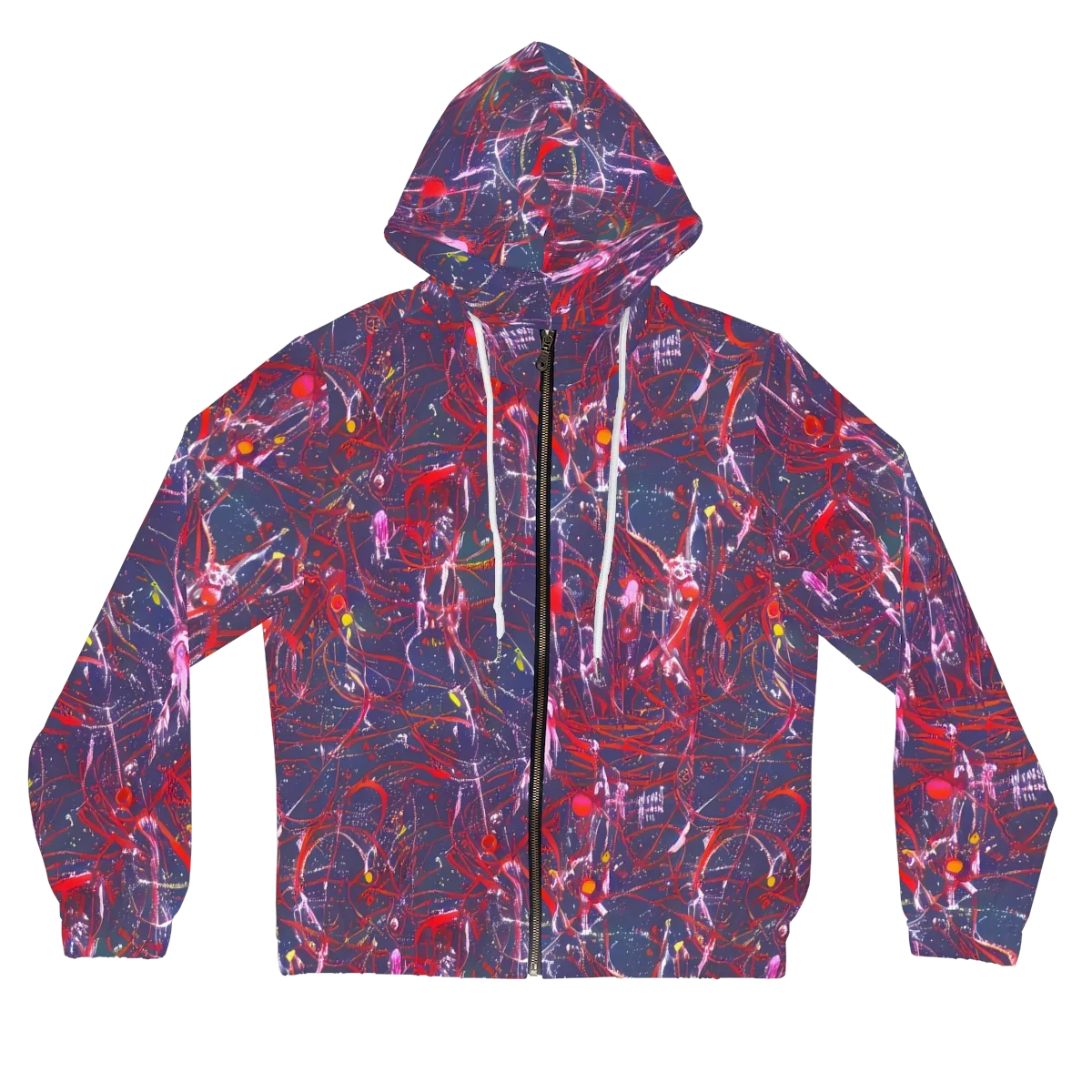 Crimson Circuit on Women's Full-Zip Hoodie — Front