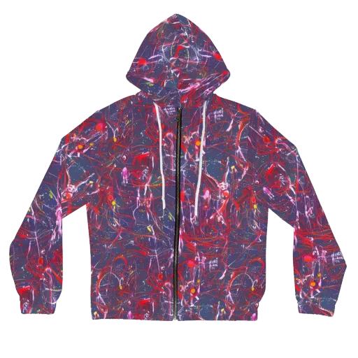 Crimson Circuit on a Women's Full-Zip Hoodie
