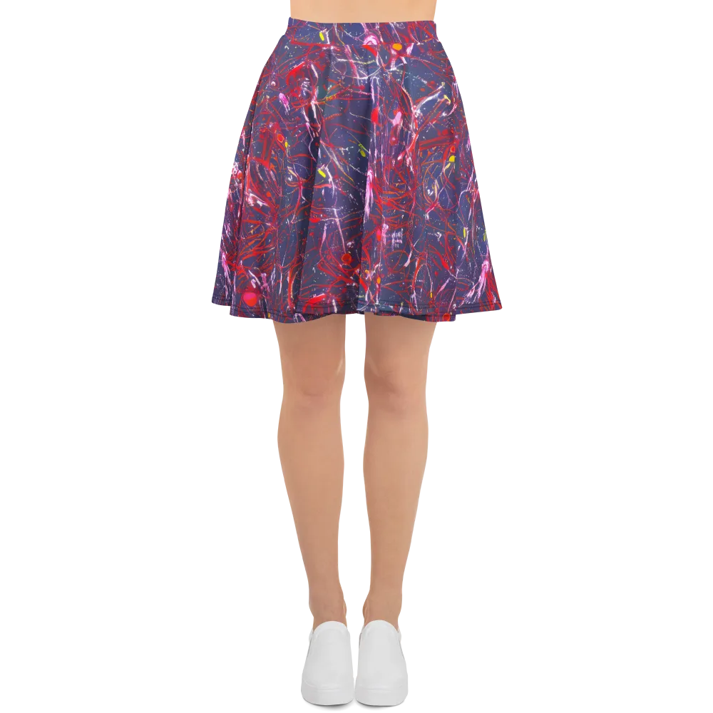 Crimson Circuit on Skater Skirt — Front