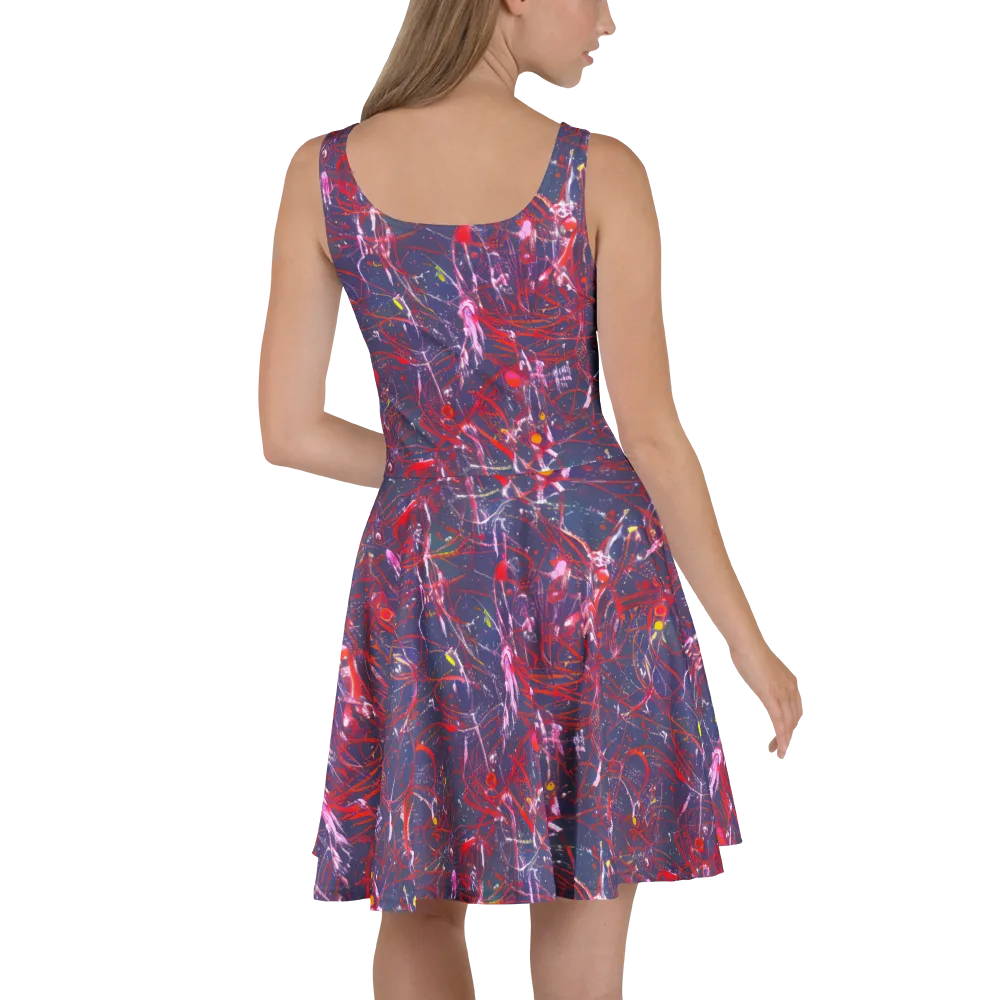 Crimson Circuit on Skater Dress — Back