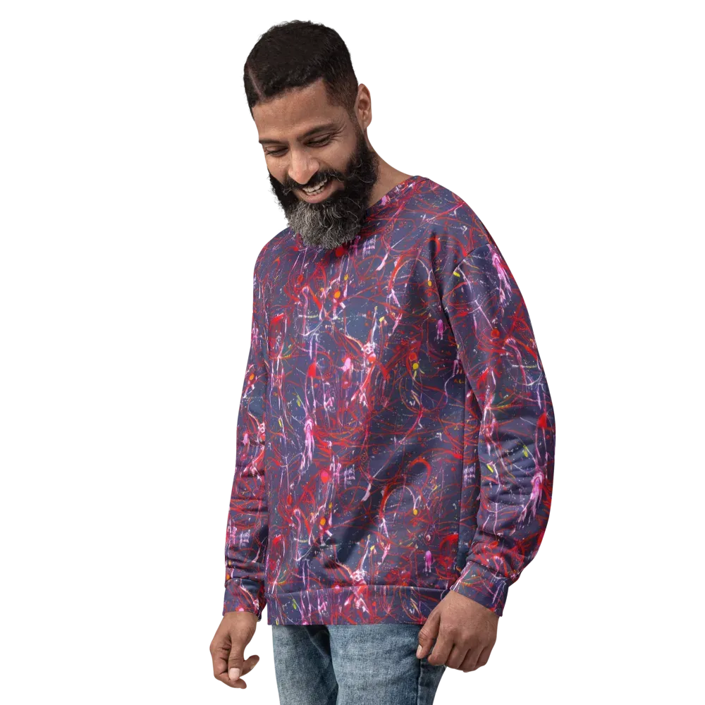 Crimson Circuit on Sweatshirt — Left Front