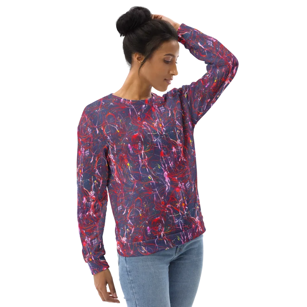 Crimson Circuit on Sweatshirt — Right Front