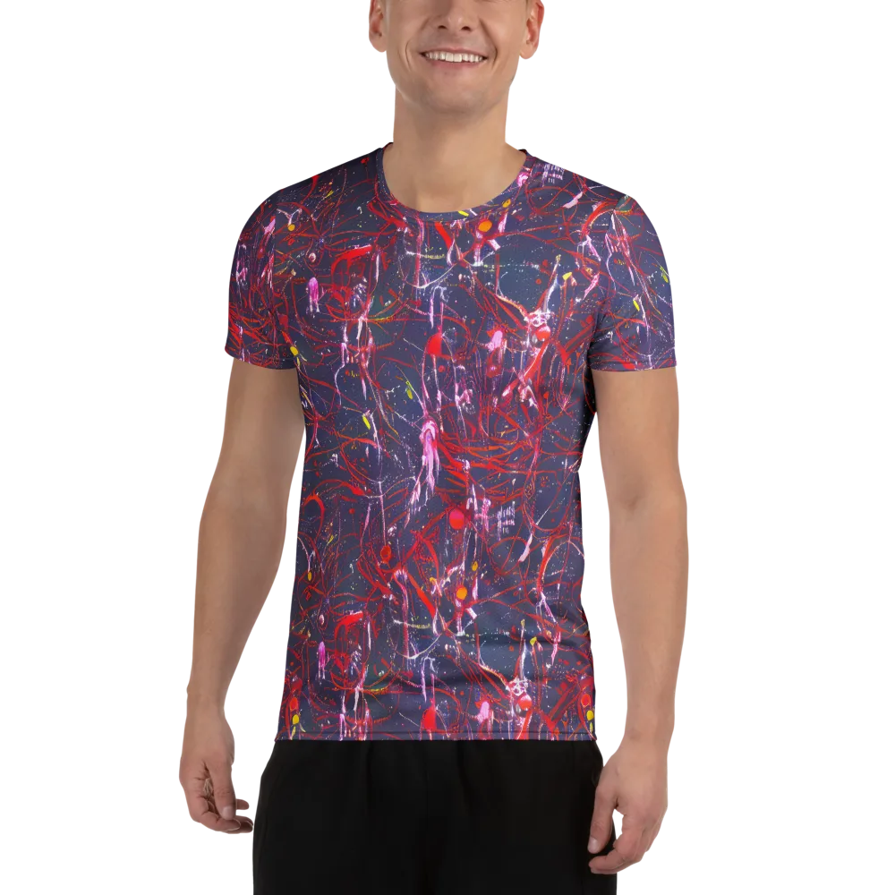 Crimson Circuit on Men's Athletic T-Shirt — Front