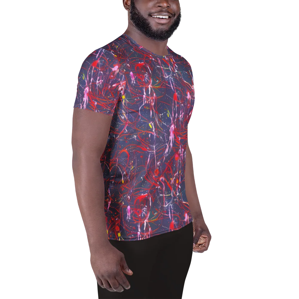 Crimson Circuit on Men's Athletic T-Shirt — Right