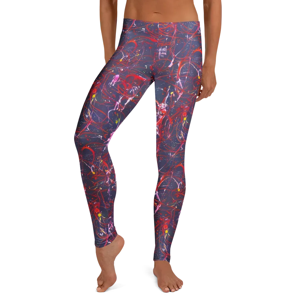 Crimson Circuit on Leggings — Front