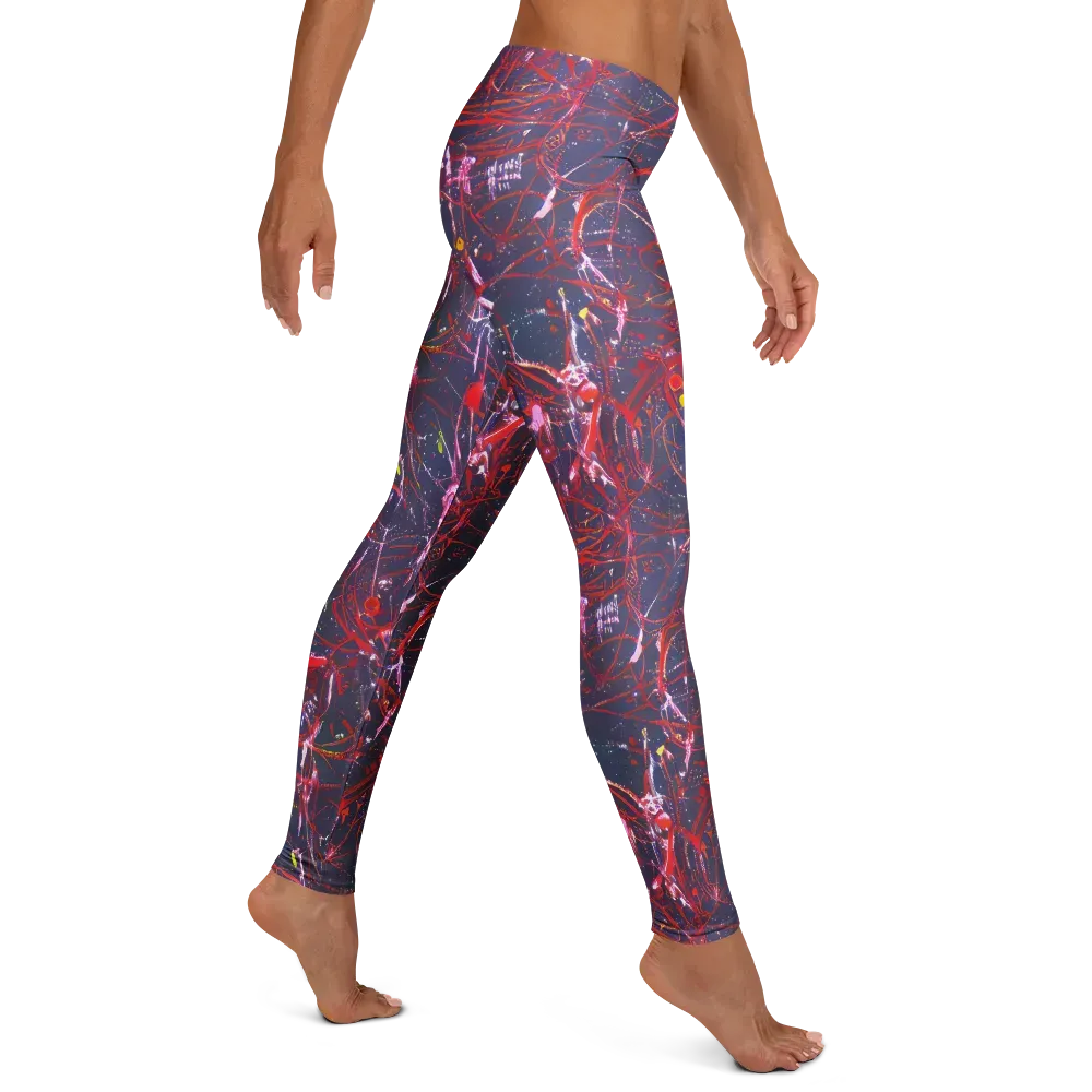 Crimson Circuit on Leggings — Right