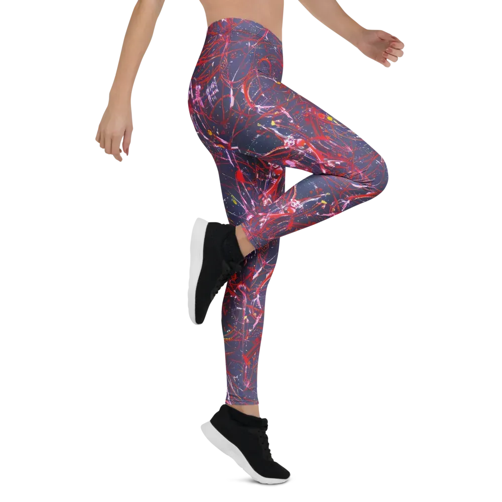 Crimson Circuit on Leggings — Right