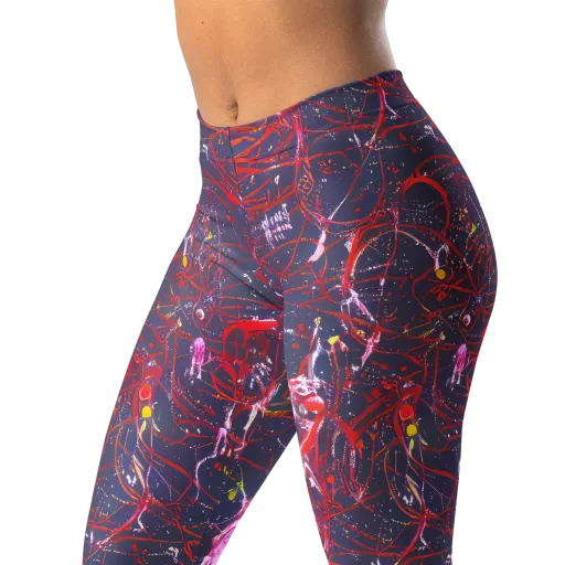 Crimson Circuit on a Leggings