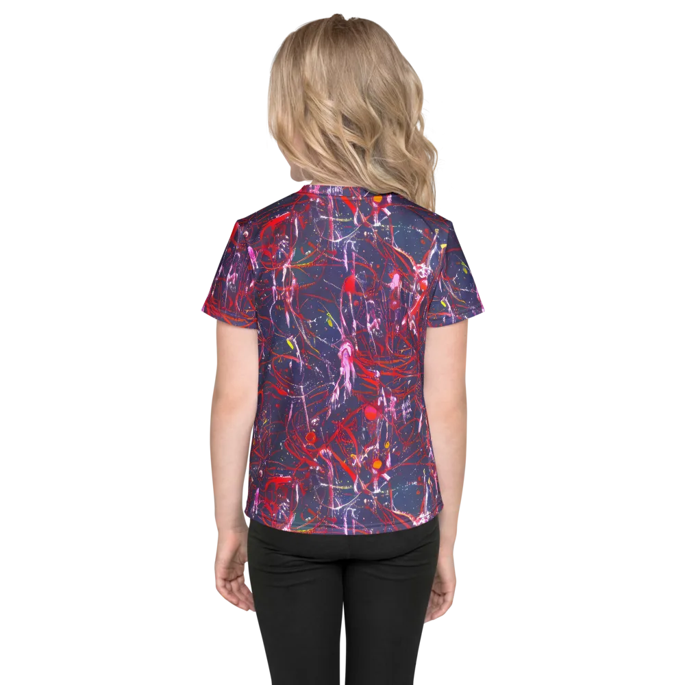 Crimson Circuit on Kids Crew Neck T-Shirt — Back