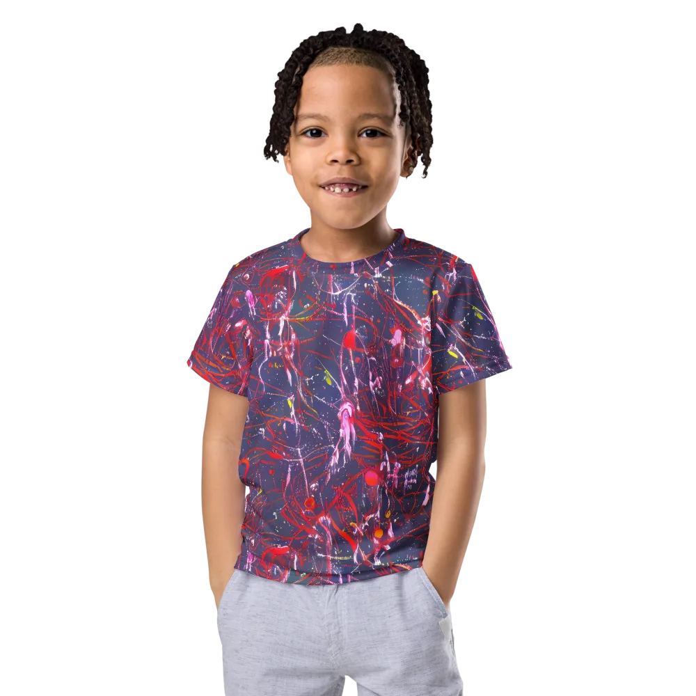 Crimson Circuit on Kids Crew Neck T-Shirt — Front