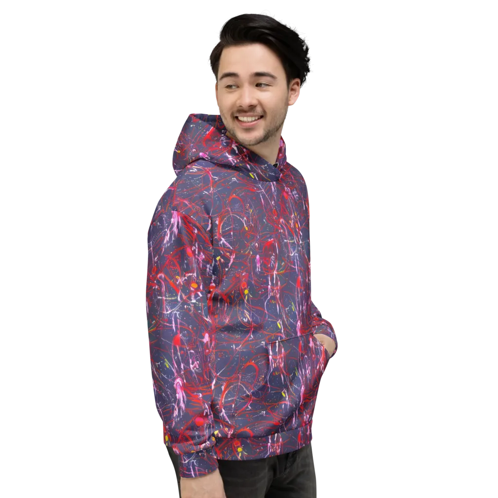Crimson Circuit on Hoodie — Right