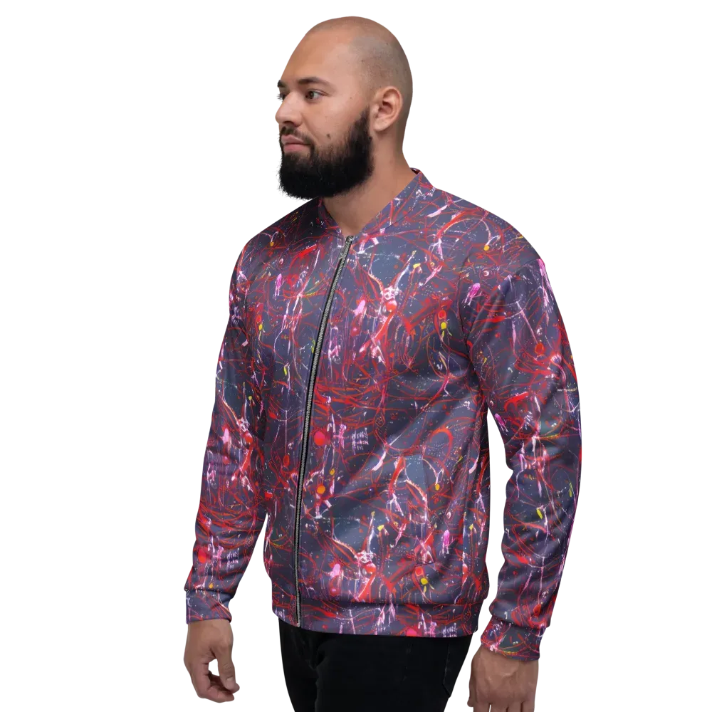 Crimson Circuit on Bomber Jacket — Left