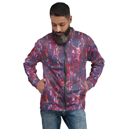 Crimson Circuit on a Bomber Jacket