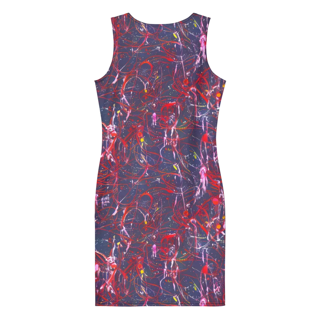 Crimson Circuit on Bodycon Dress — Back