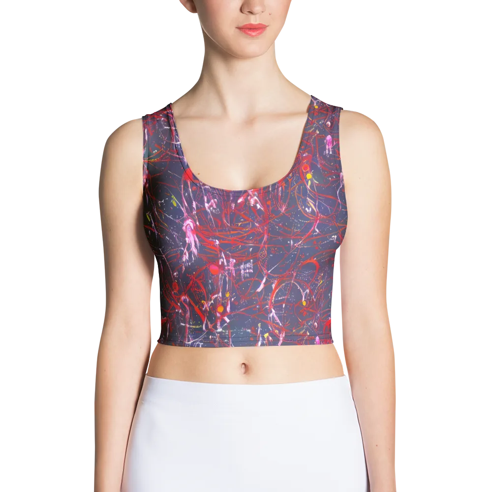 Crimson Circuit on Crop Top — Front