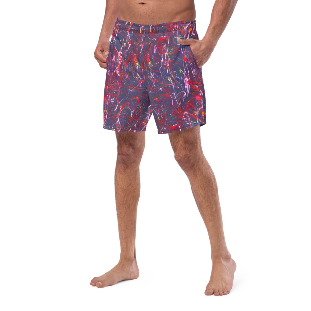 Crimson Circuit on Swim Trunks — Left Front