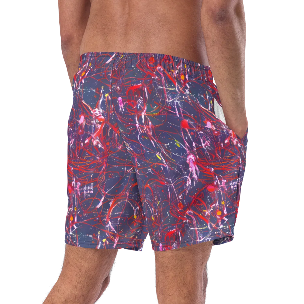 Crimson Circuit on Swim Trunks — Right Back